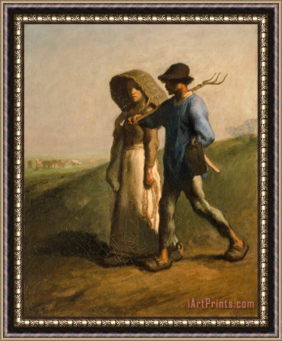 Jean-Francois Millet Going to Work Framed Painting