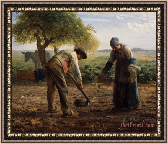 Jean-Francois Millet Potato Planters Framed Painting