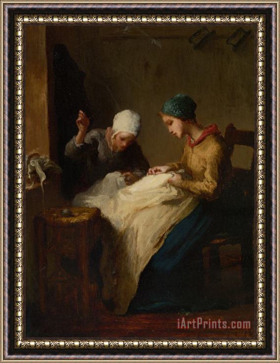 Jean-Francois Millet The Young Seamstress Framed Painting