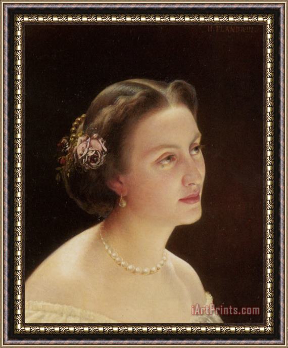 Jean Hippolyte Flandrin Portrait of a Lady Framed Painting