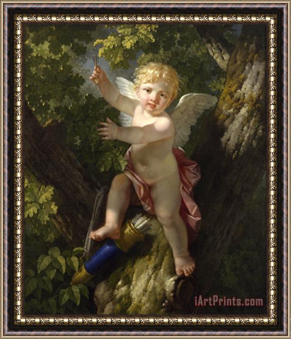 Jean-Jacque-Francois le Barbier Cupid in a Tree Framed Painting