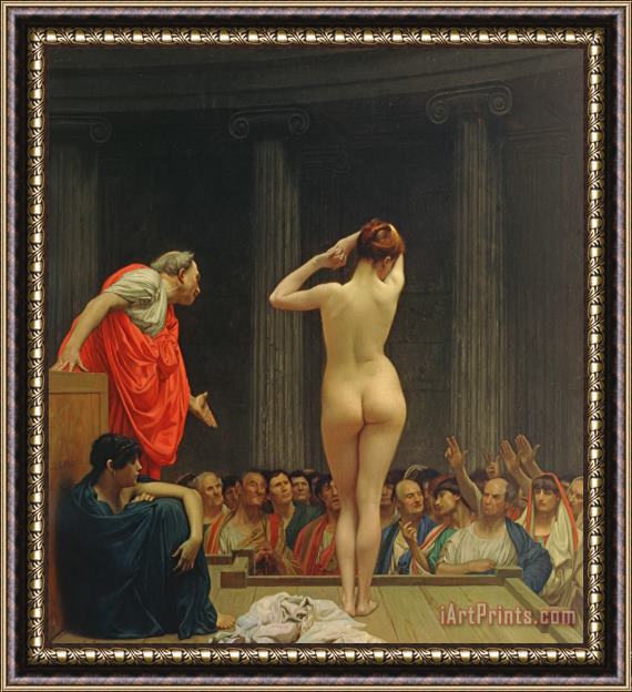Jean Leon Gerome A Roman Slave Market Framed Painting