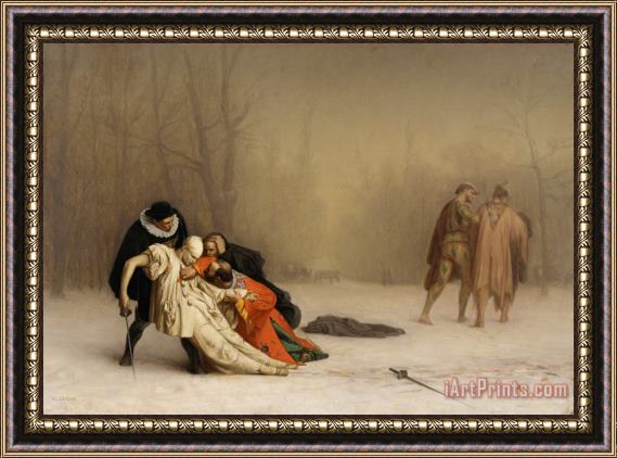 Jean Leon Gerome Duel After a Masquerade Ball Framed Print