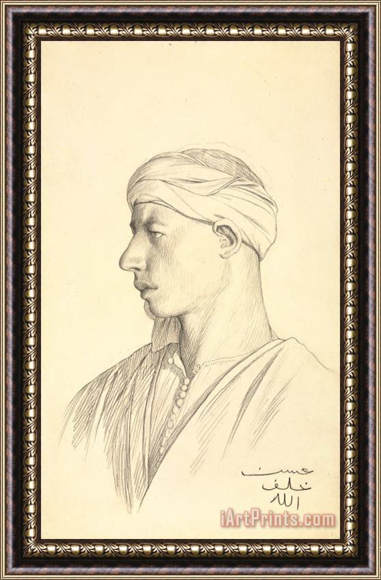 Jean Leon Gerome Portrait of an Egyptian Fellah Framed Painting
