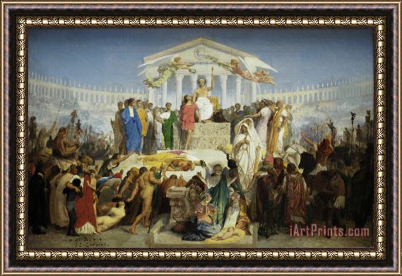 Jean Leon Gerome Study for The Age of Augustus, Birth of Christ Framed Print