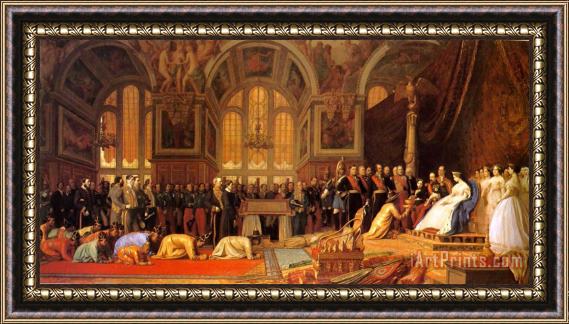 Jean Leon Gerome The Reception of The Siamese Ambassadors at Fontainebleau Framed Painting