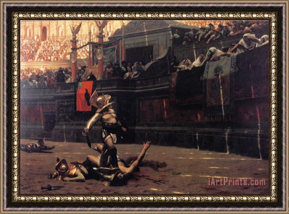 Jean Leon Gerome Thumbs Down Framed Painting
