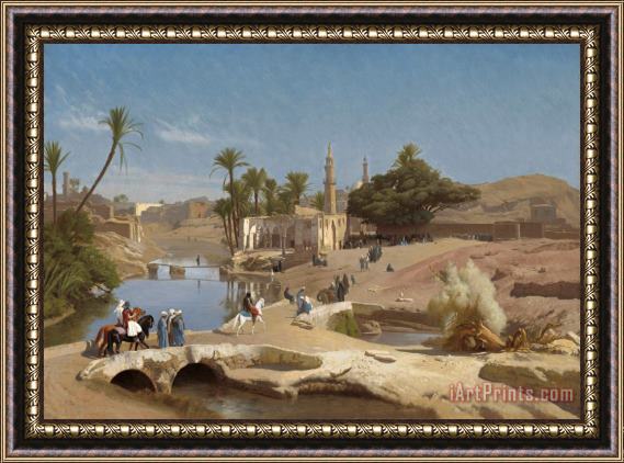 Jean Leon Gerome View of Medinet El Fayoum Framed Painting
