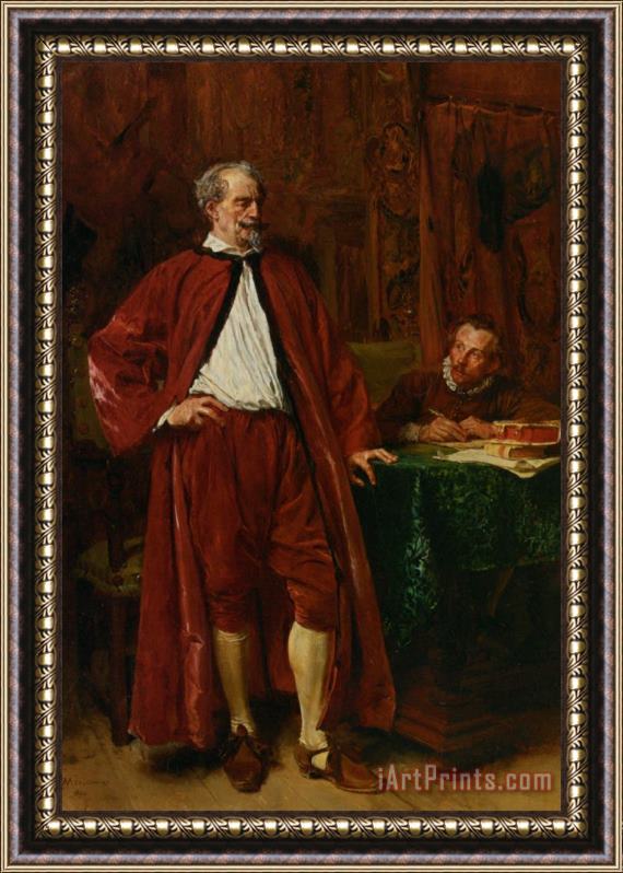 Jean-Louis Ernest Meissonier Diderot And His Scribe Framed Painting