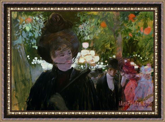 Jean Louis Forain The Garden in Paris Framed Painting