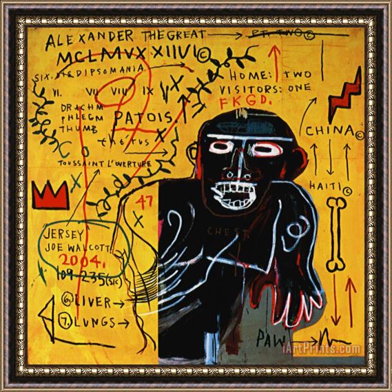 Jean-michel Basquiat All Colored Cast Part III Framed Painting