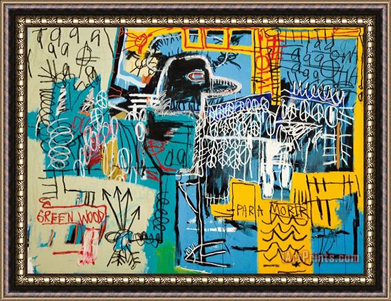 Jean-michel Basquiat Bird on Money Framed Painting