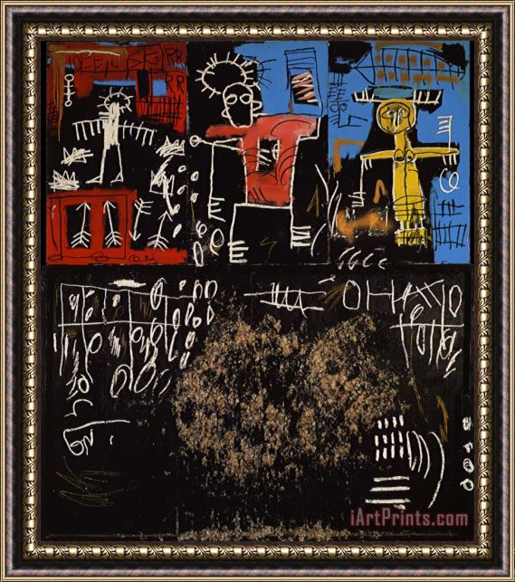 Jean-michel Basquiat Black Tar And Feathers Framed Print