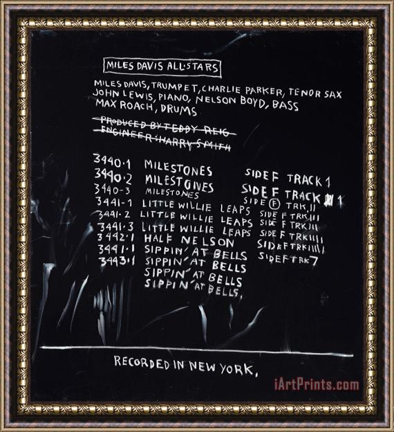 Jean-michel Basquiat Discography Two, 1983 Framed Painting