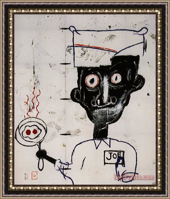 Jean-michel Basquiat Eyes And Eggs Framed Painting