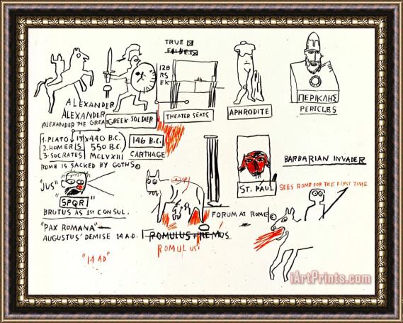 Jean-michel Basquiat False Framed Painting