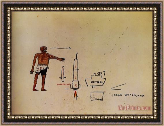 Jean-michel Basquiat Large Body of Water Framed Print