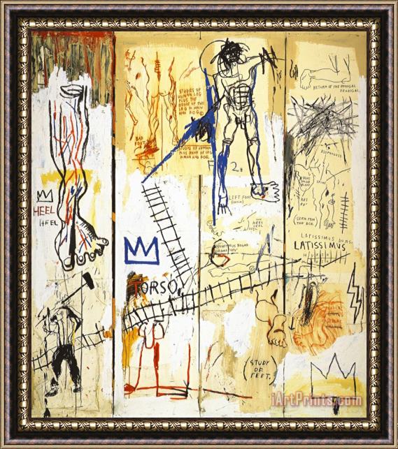 Jean-michel Basquiat Leonardo Da Vinci's Greatest Hits Framed Print