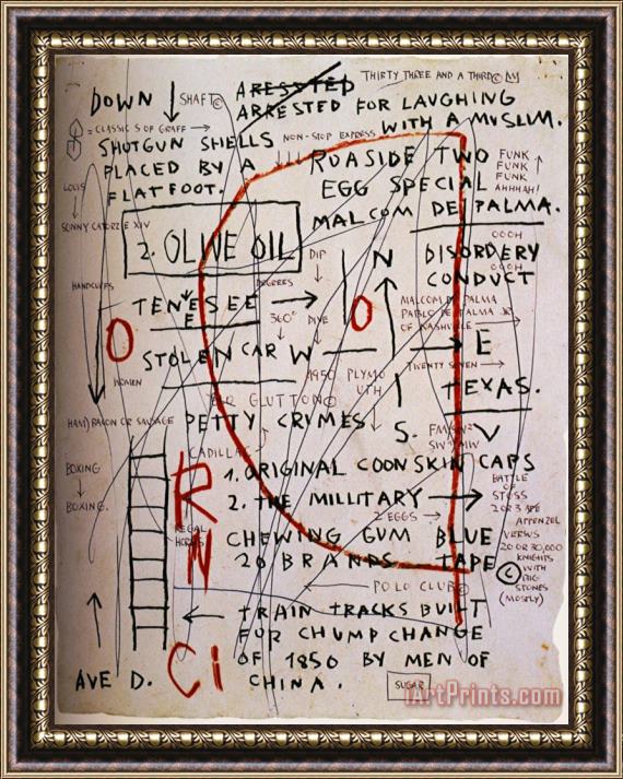 Jean-michel Basquiat Olive Oil Framed Print