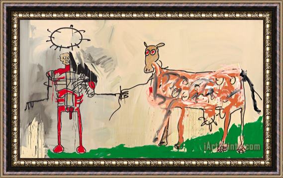 Jean-michel Basquiat The Field Next to The Other Road, 1981 Framed Painting