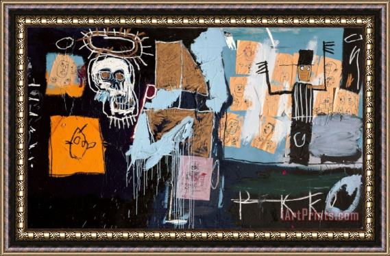 Jean-michel Basquiat The Slave Auction Framed Painting