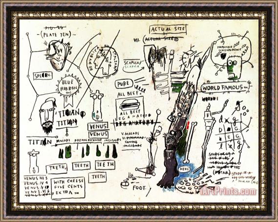 Jean-michel Basquiat Titian Framed Painting