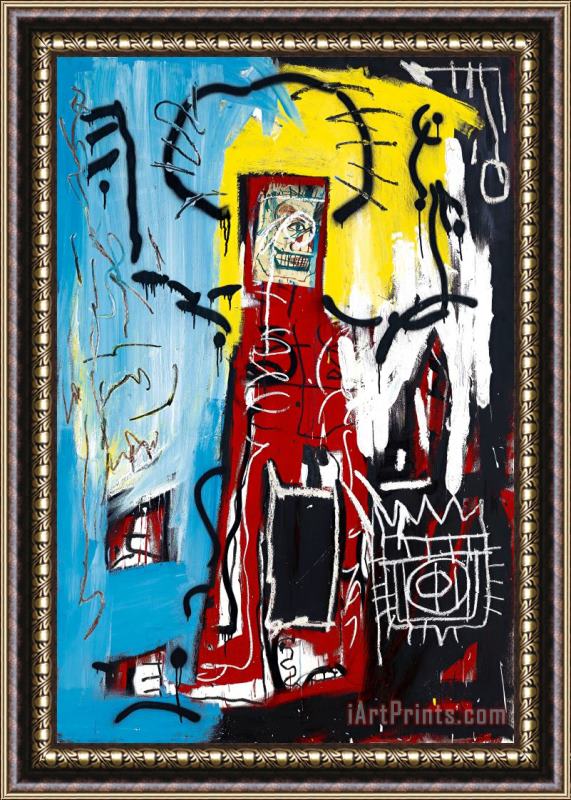 Jean-michel Basquiat Untitled (one Eyed Man Or Xerox Face), 1982 Framed Painting