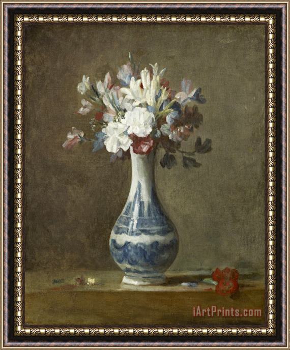 Jean-Simeon Chardin A Vase of Flowers Framed Painting