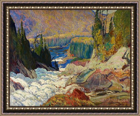 J.e.h. Macdonald Falls, Montreal River Framed Painting