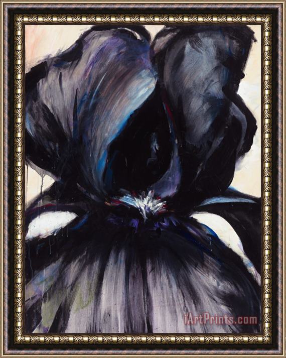 Jerome Lawrence Delilah Black Iris Framed Painting