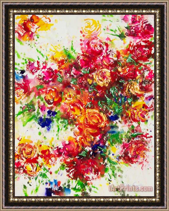 Jerome Lawrence Ellyns Roses Framed Painting