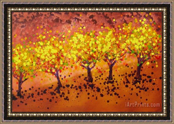 Jerome Lawrence Five Trees Framed Painting