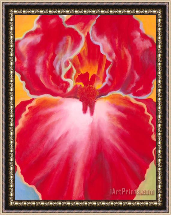 Jerome Lawrence Queen II Red Iris Framed Print