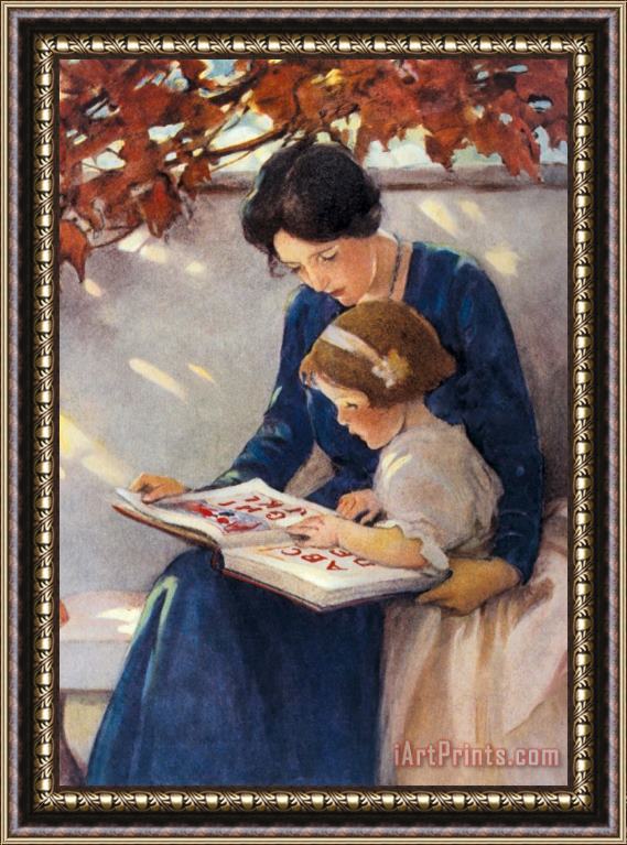 Jessie Willcox Smith Mother Helps with The Abc's Framed Print