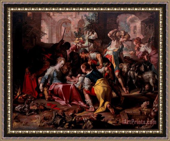 Joachim Anthonisz Wtewael The Adoration of The Shepherds Framed Painting
