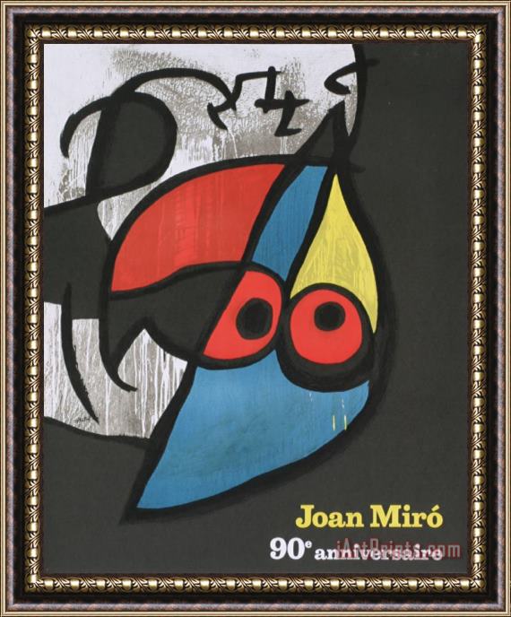 Joan Miro 90th Anniversary 1983 Framed Painting