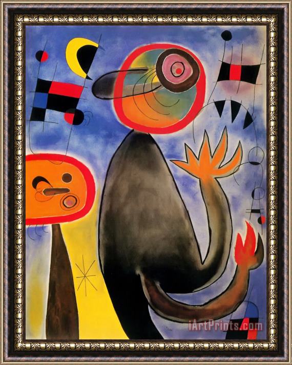 Joan Miro Animal Composition Framed Painting