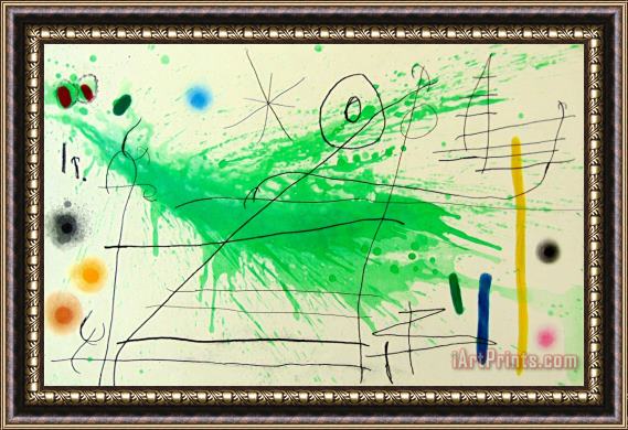Joan Miro Composition Iii, From a Trip to The Country Partie De Campagne Iii, 1967 Framed Print