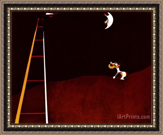 Joan Miro Dog Barking at The Moon Framed Print