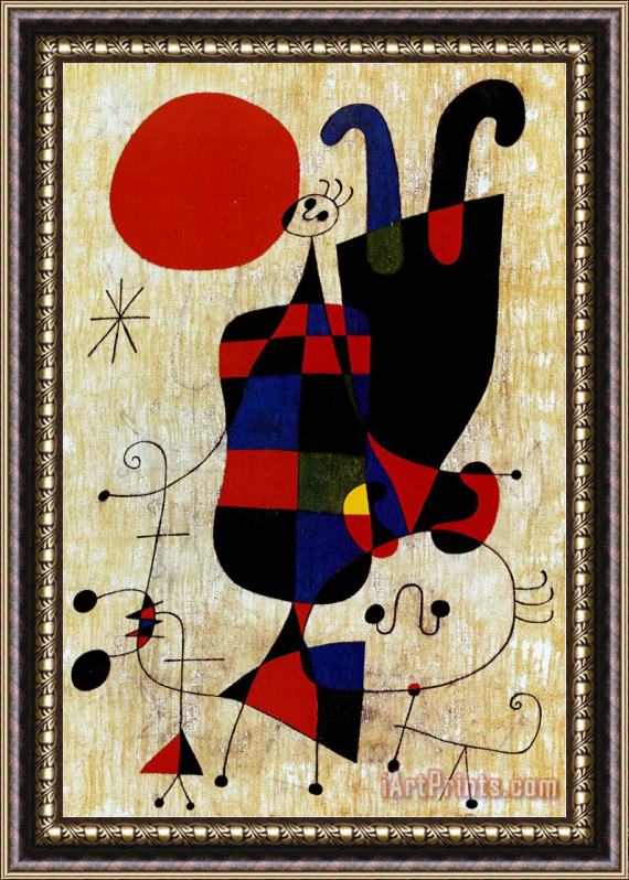 Joan Miro Dog in Front of The Sun Framed Print