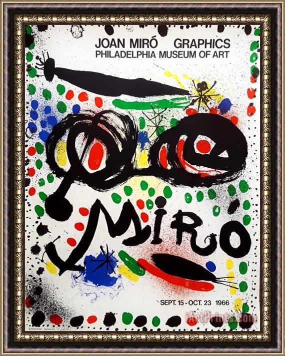 Joan Miro Graphics Philadelphia Museum of Art, 1966 Framed Painting