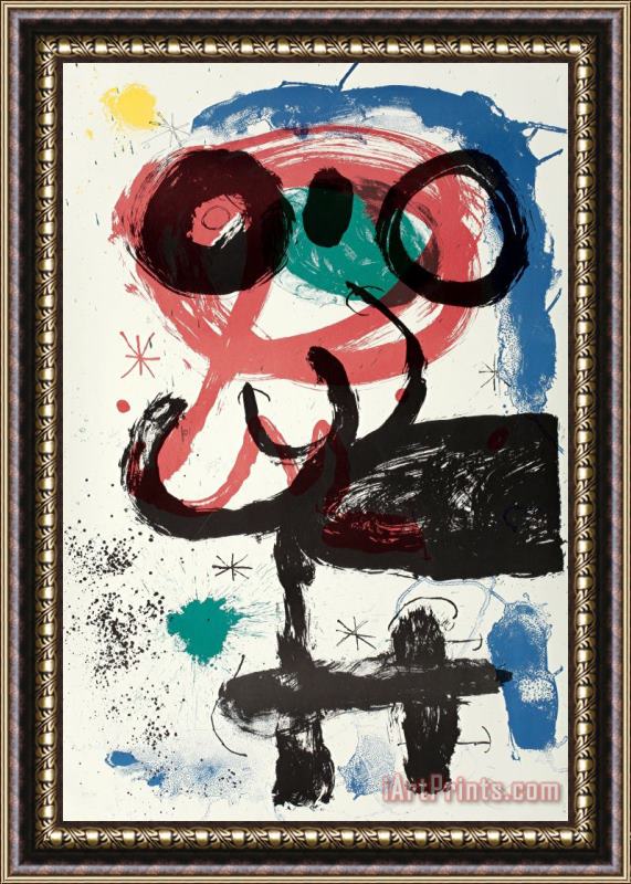 Joan Miro La Vendangeuse, 1964 Framed Painting