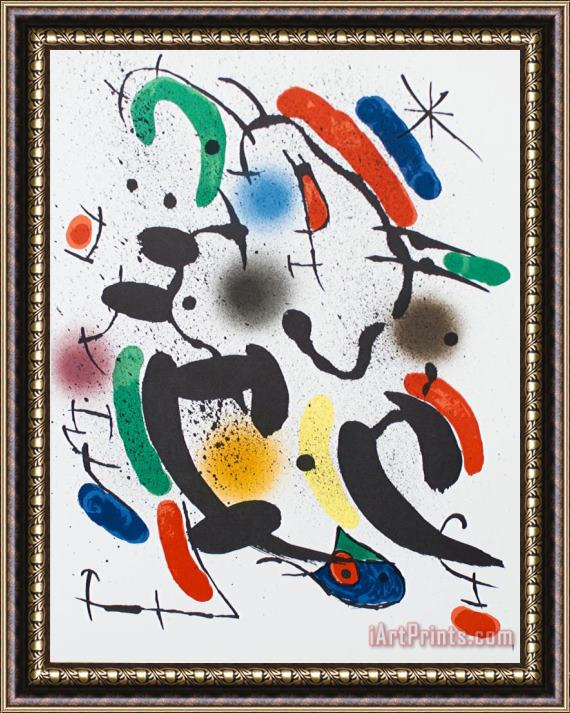 Joan Miro Litografia Original Vi Framed Painting