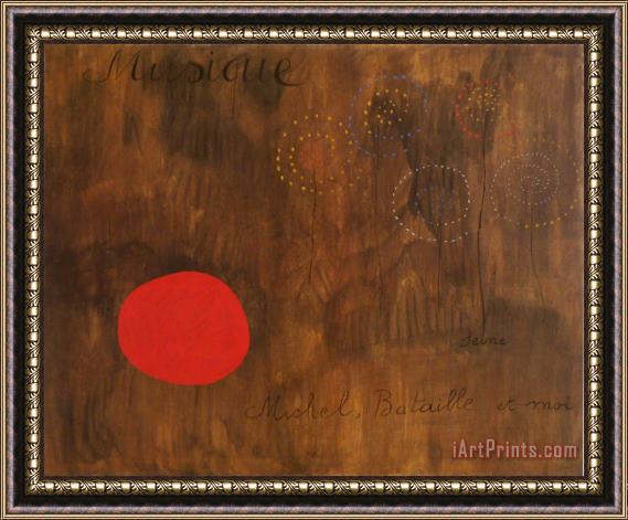 Joan Miro Musique Seine Michel Bataille Et Moi Framed Painting