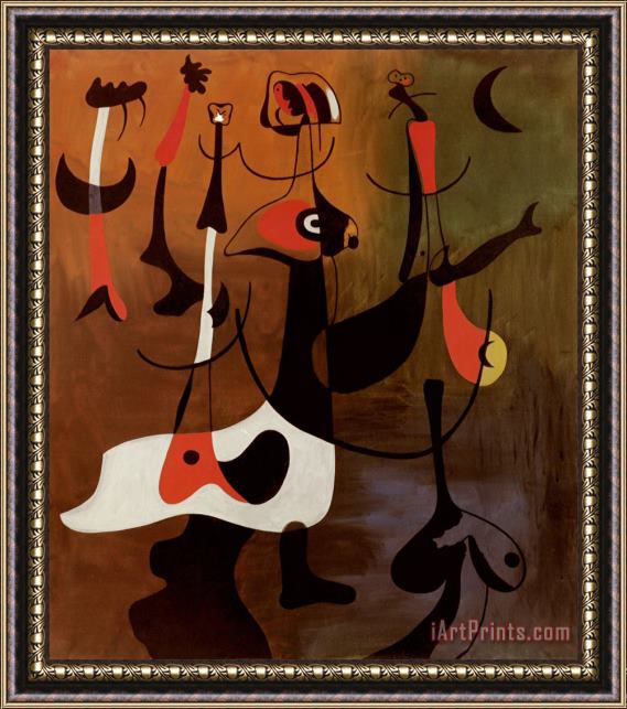Joan Miro Personnages Rythmiques 1934 Framed Painting