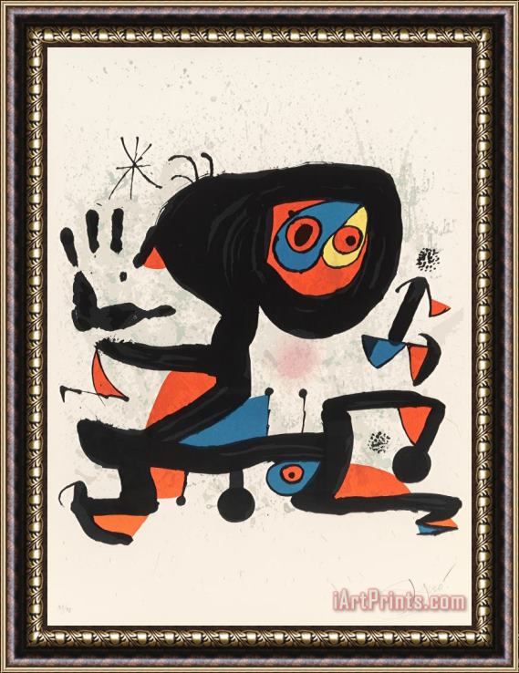 Joan Miro Poster for Unesco, Human Rights, 1974 Framed Print