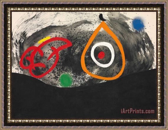 Joan Miro Tete, 1970 Framed Painting