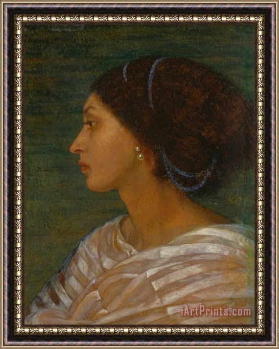 Joanna Boyce Wells Head of a Mulatto Woman (mrs. Eaton) Framed Painting
