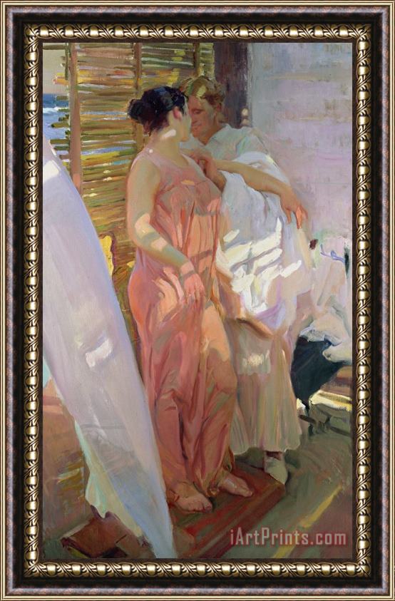 Joaquin Sorolla y Bastida After the Bath Framed Painting