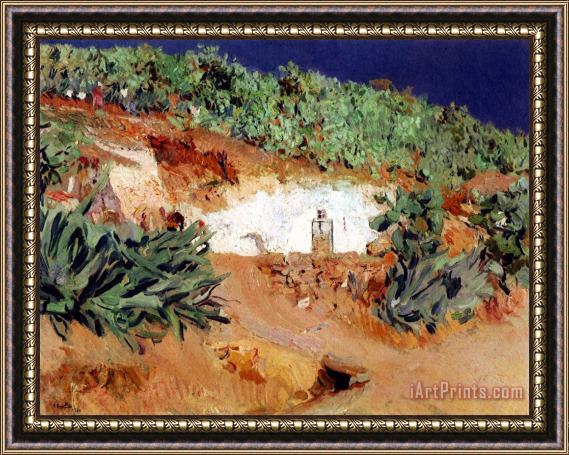 Joaquin Sorolla y Bastida Gypsies' House on Sacromonte Framed Painting